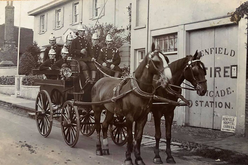 Henfield Fire Brigade, c.1920. Henfield Museum Collection