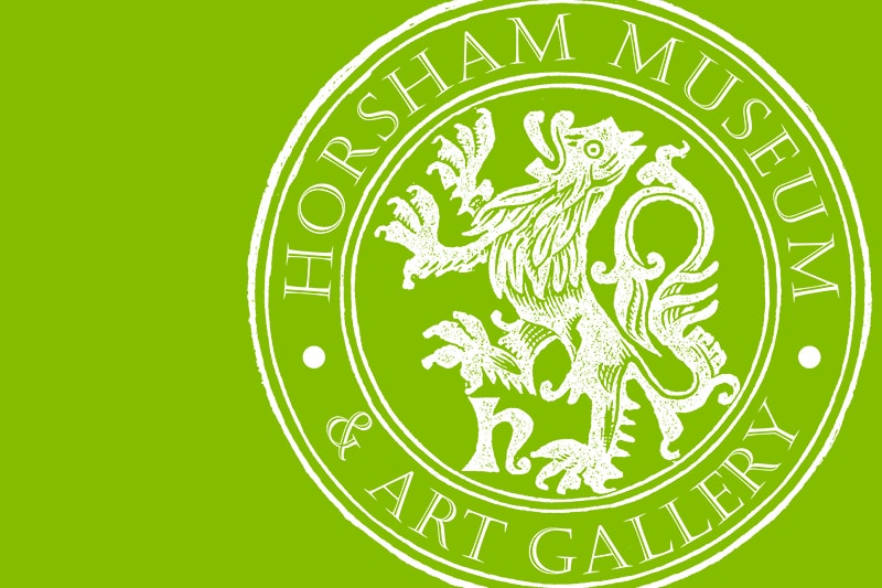 The Horsham Museum and Art Gallery logo on a green background