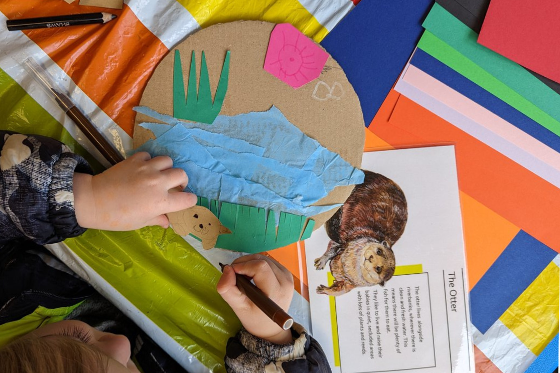 Picture of child drawing in a craft activity