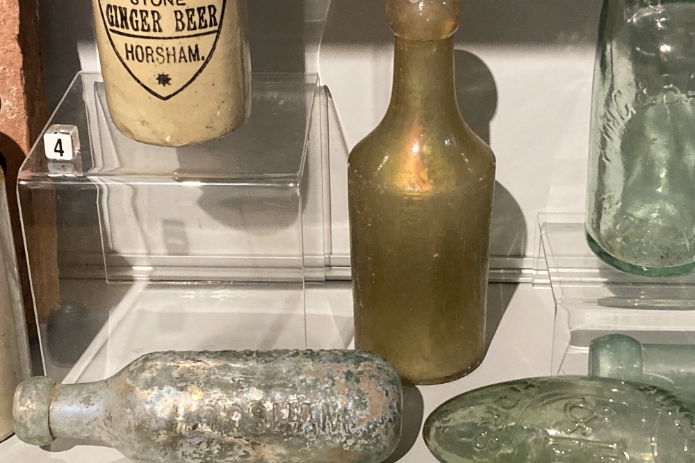 Bottles in a showcase