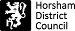 A black display of the Horsham District Council logo