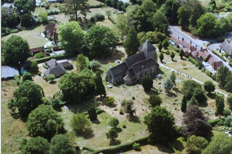 An aerial view of Rudgwick church