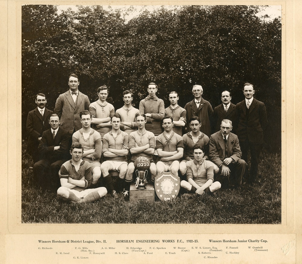 Horsham Engineering Works Football Club, pictured in 1922