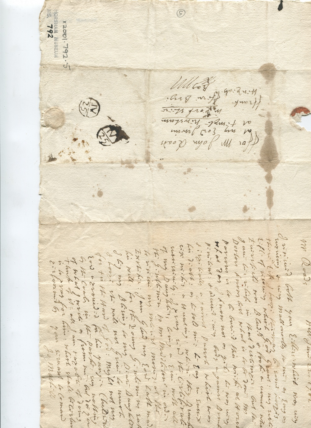 letter with bishop postmark
