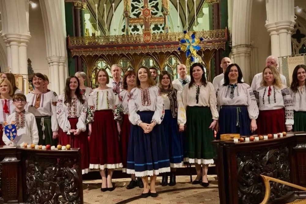 Ukrainian Voices Choir in a church