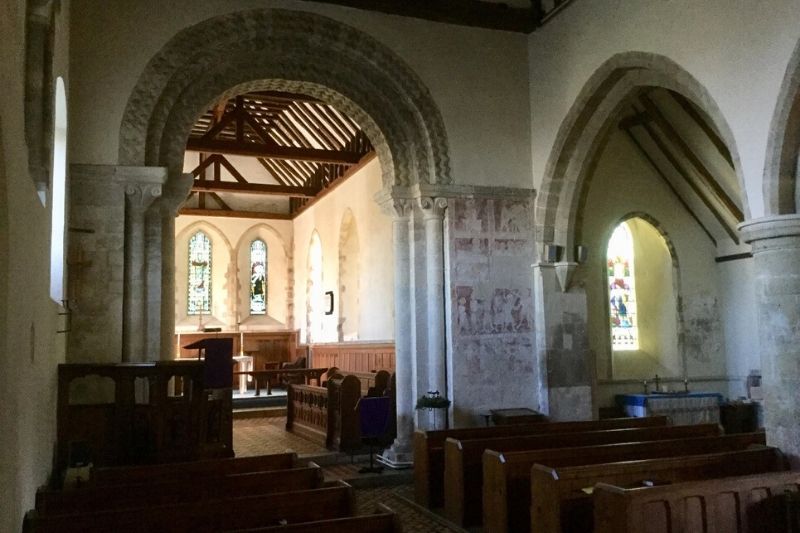 Inside a village church