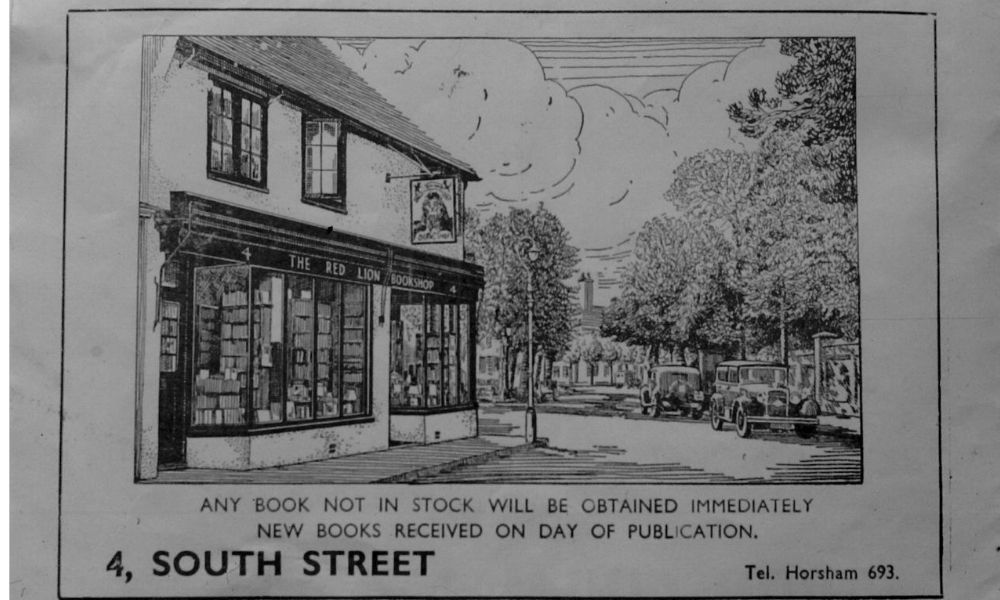 Postcard of South Street and a building in black and white