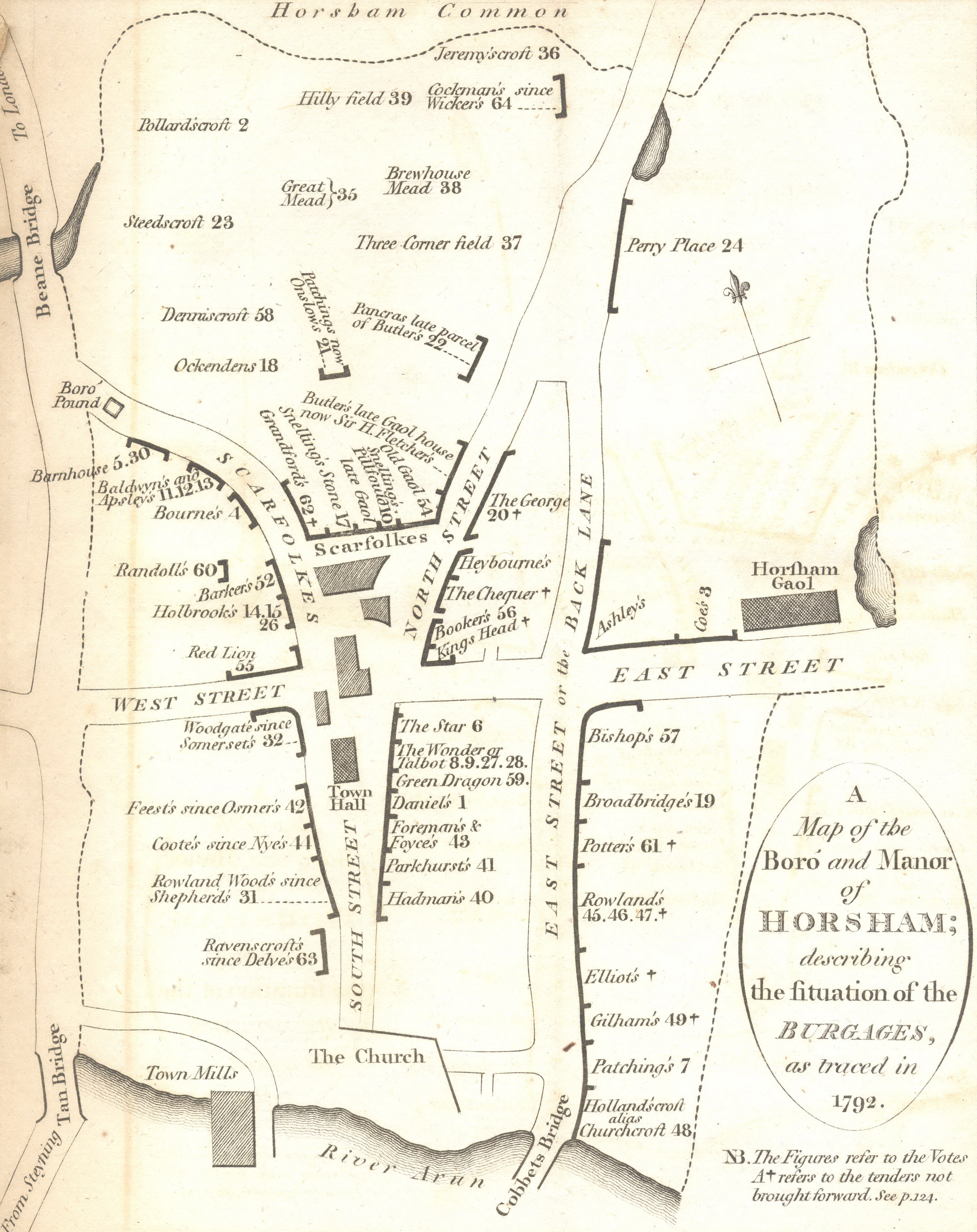 1792 Map of Horsham 