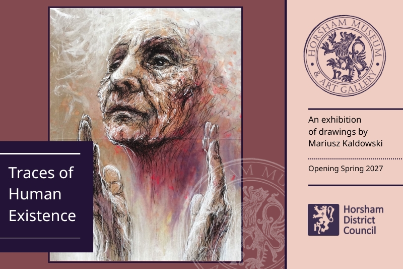 Drawing of a woman on a pink background