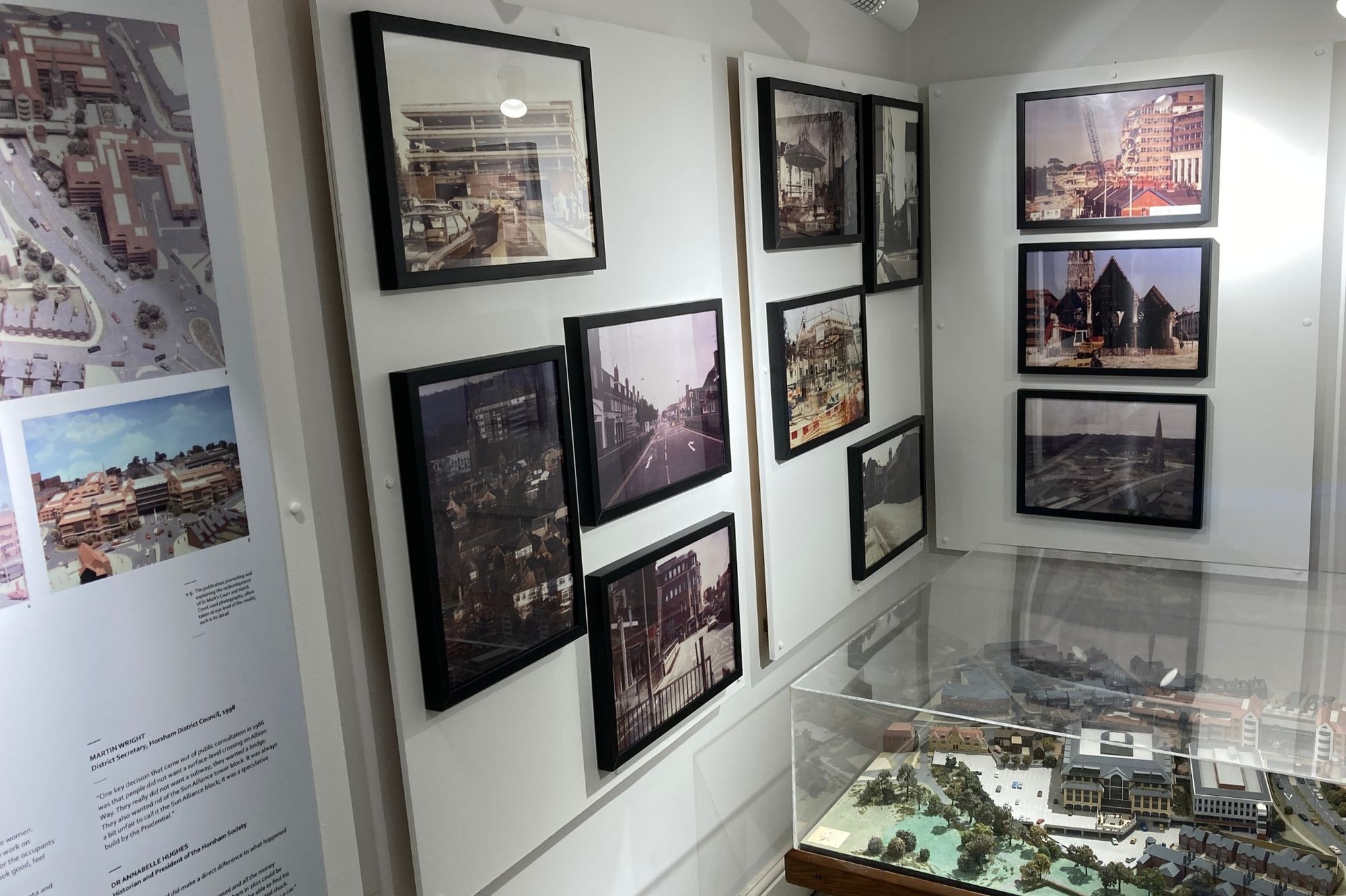 Photographs of Horsham town and town model