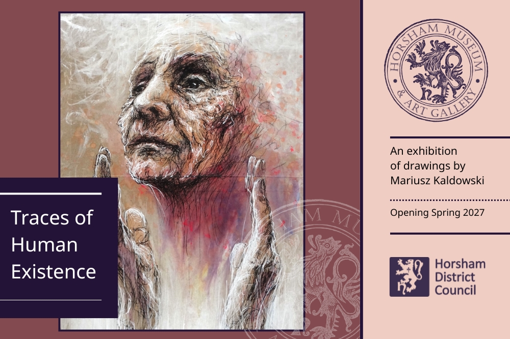 A drawing of a woman on a pink background