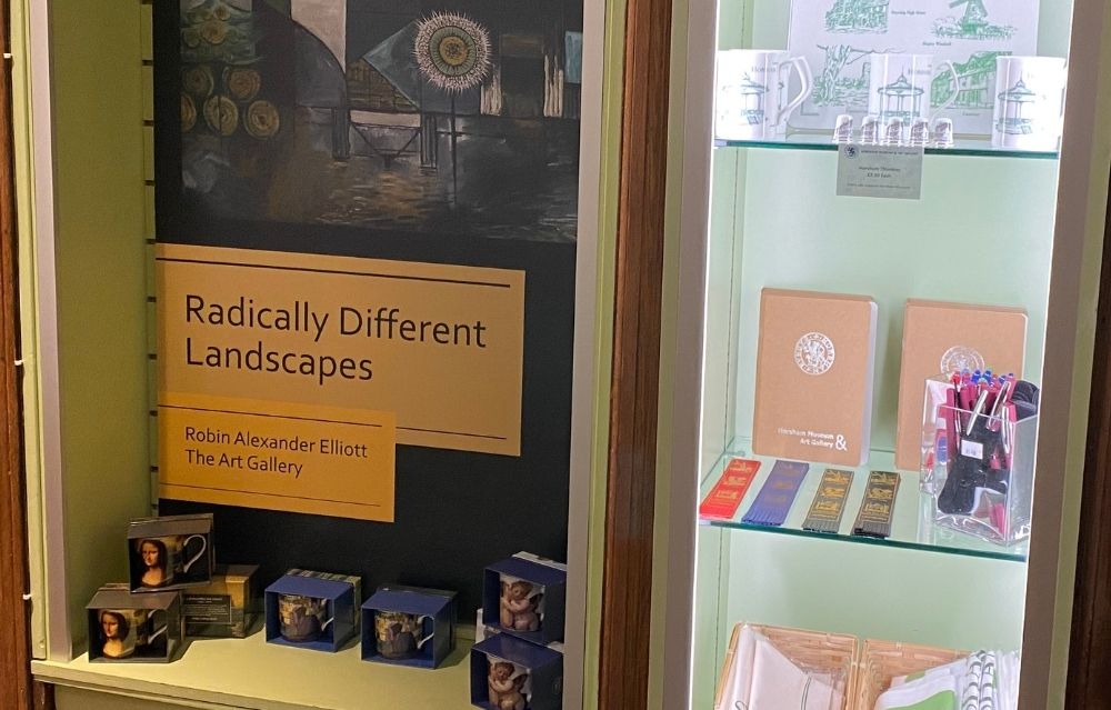 Photograph of items on display in the Horsham museum shop